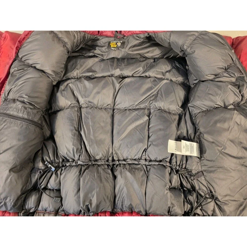 Mountain Hardware Puffer Goose Down Jacket Mens Large Dark Red Gray